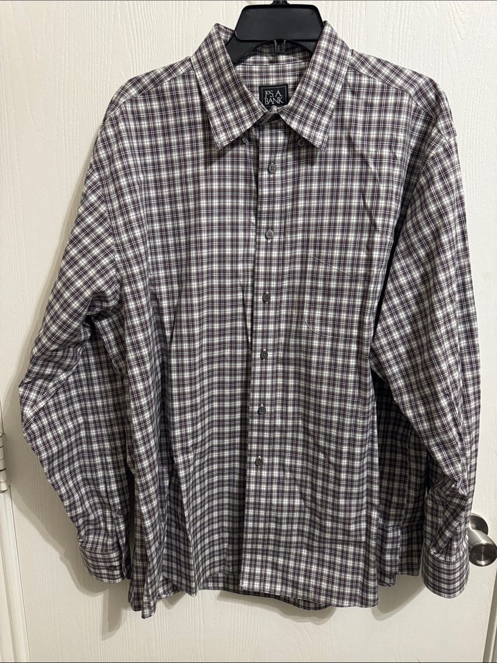 Jos A Banks Men’s Button Down Plaid Long Sleeve Traditional Fit Dress Shirt XL